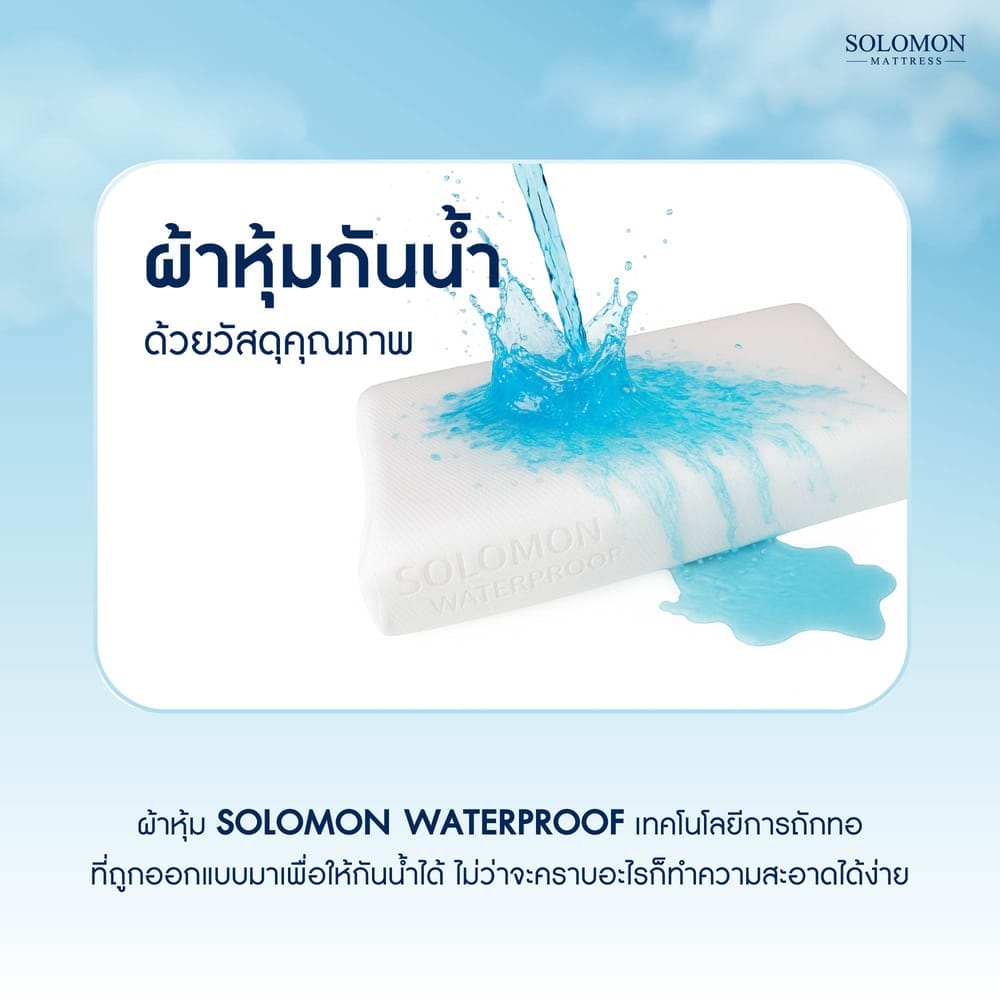 หมอนยางพารา SOLOMON ผ้ากันน้ำ รุ่น LATEX WATERPROOF_2